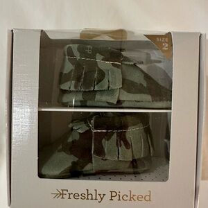 Freshly Picked Green Camouflage Baby Moccasins